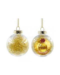 BOLA DE NAVIDAD TRANSPARENTE DORADA