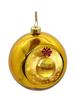 BOLA/NAVIDAD DORADA+PLACA SUBLIMABLE