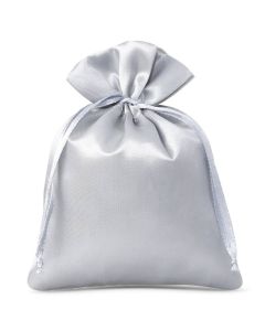 Bolsa de regalo satén gris plata 26x35 cm
