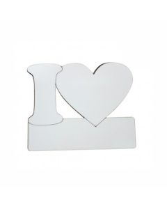 IMÁN DE MADERA I LOVE BLANCO 9.5 x 7.5 cm