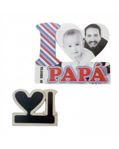 IMÁN DE MADERA I LOVE PLATA 9.5 x 7.5 cm