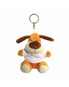 LLAVERO PELUCHE PERRO 8 CM. C/ CAMISETA.