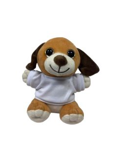 PELUCHE PERRO DE 18 CM C/CAMISETA SUBLIMACIÓN.