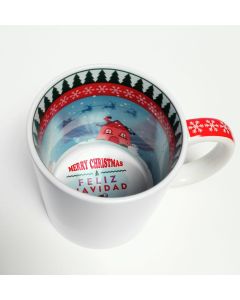TAZA BLANCA INTERIOR FELIZ NAVIDAD
