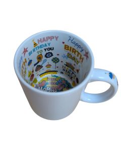 TAZA BLANCA INTERIOR HAPPY BIRTHDAY PREMIUM AAA