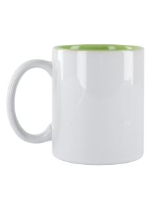 TAZA CON INTERIOR COLOR VERDE CLARO PARA SUBLIMACIÓN