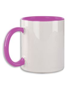 TAZA CON INTERIOR Y ASAS ROSA PARA SUBLIMACIÓN