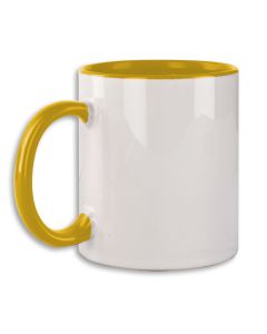 TAZA INTERIOR Y ASAS AMARILLAS PARA SUBLIMACIÓN