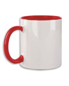 TAZA INTERIOR Y ASAS ROJAS PARA SUBLIMACIÓN