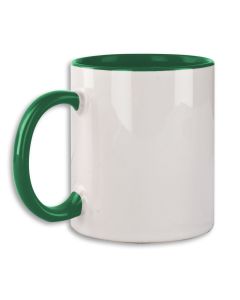 TAZA INTERIOR Y ASAS VERDE PARA SUBLIMACIÓN