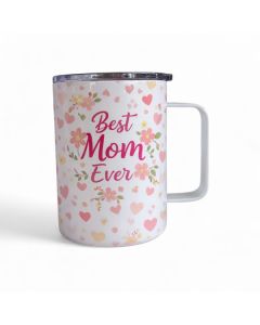 TAZA-TERMÓ CAFÉ BLANCA, CON TAPA 12 oz.
